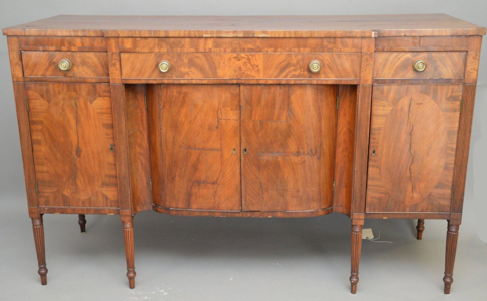 Mahogany 19th c. English Sideboard, 44"h x 72"w x 25"d: Mahogany 19th c. English Sideboard, 44"h x 72"w x 25"d Lot #92 From August auction