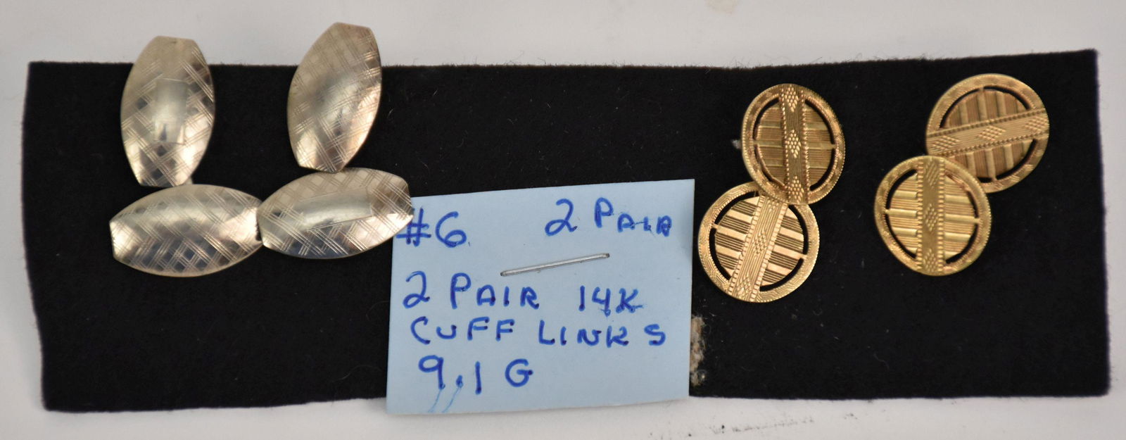 2 Pair Vintage 14kt Gold Cufflinks, 9.1 grams (1 of 3)
