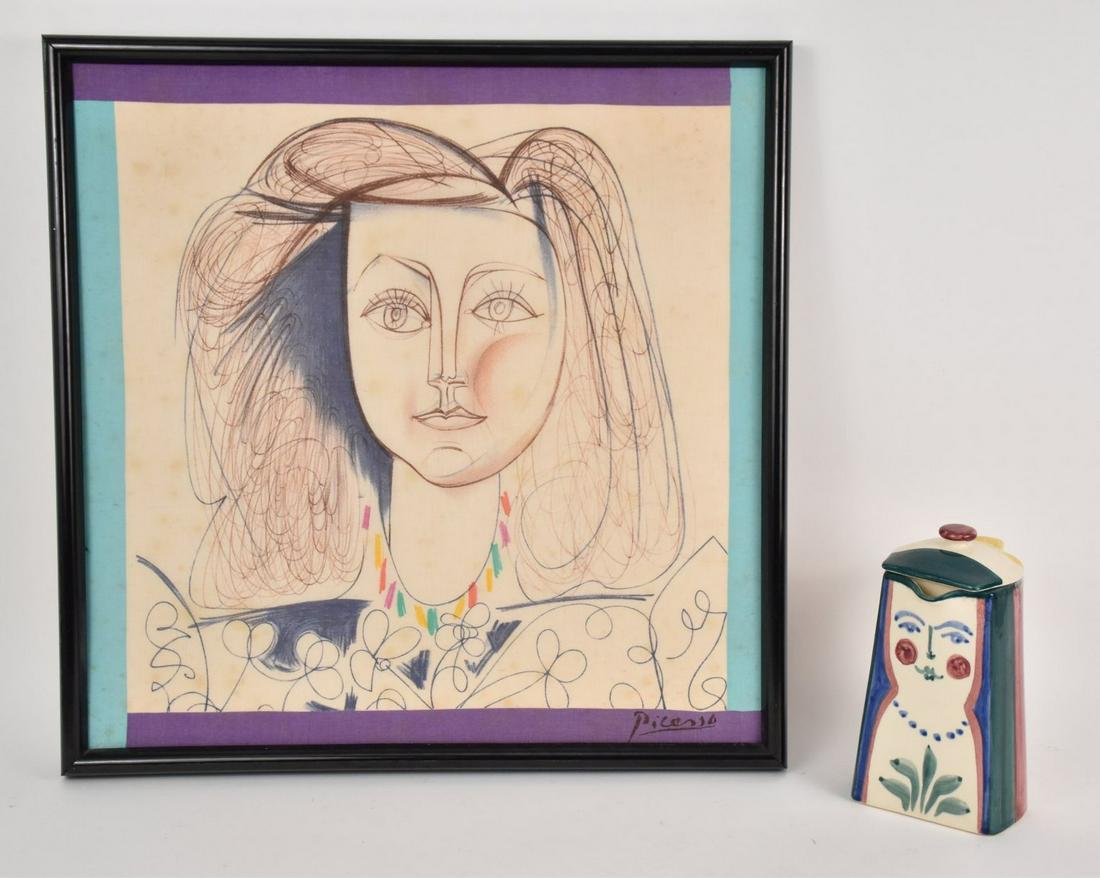 Vintage Picasso Pottery Chocolate Pot. Hand painted (1 of 11)