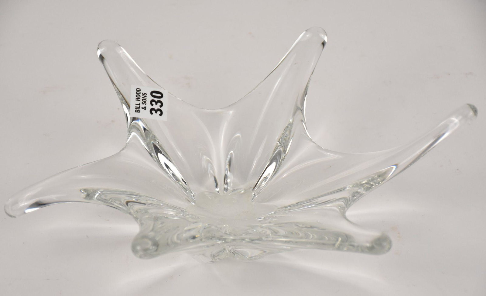 Baccarat Starburst Glass Bowl. 12" x 4" x 10.5" in: Baccarat Starburst Glass Bowl. 12" x 4" x 10.5" in good condition normal wear