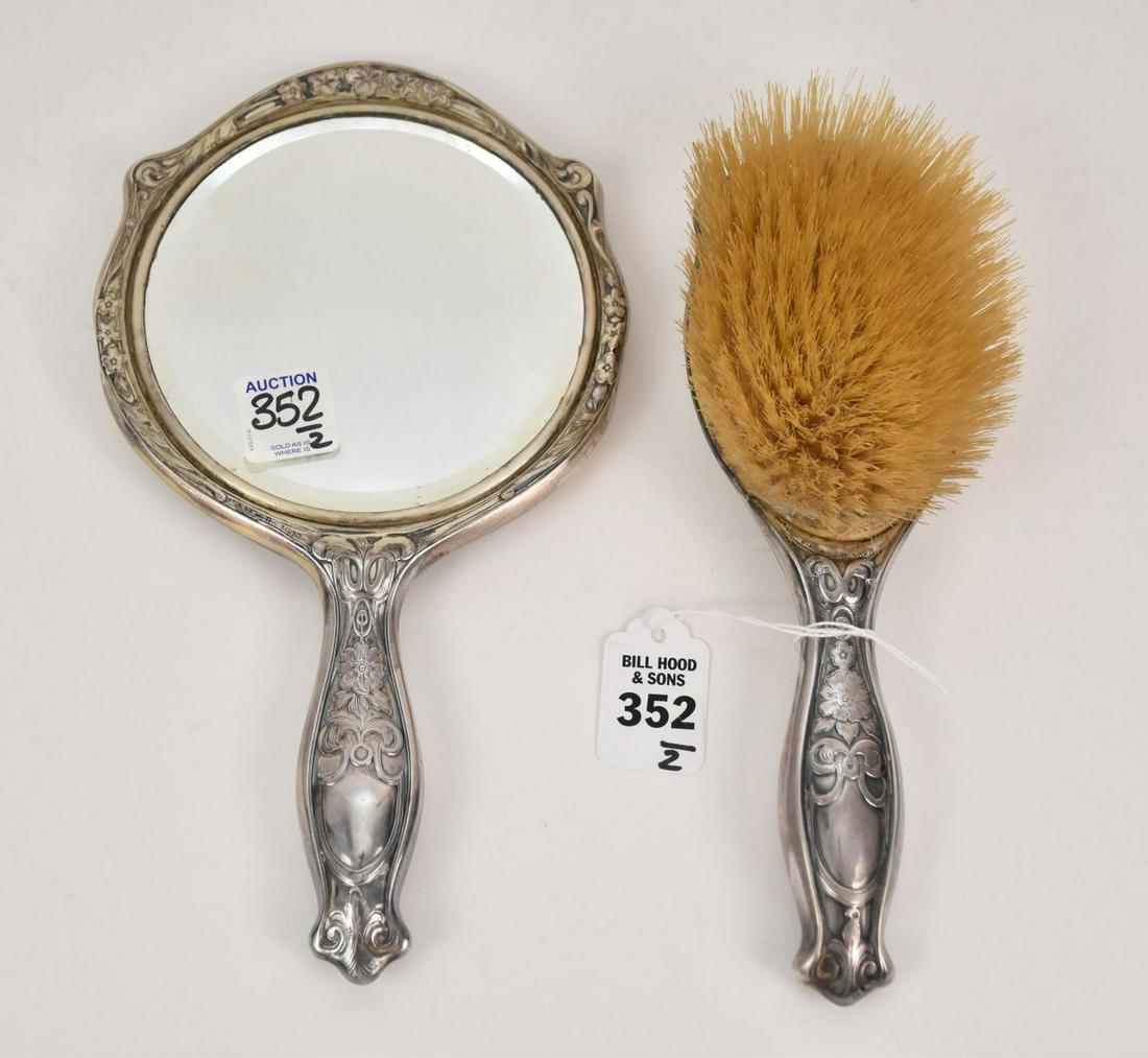 Antique Sterling Silver Mirror & Brush Set - American (1 of 3)