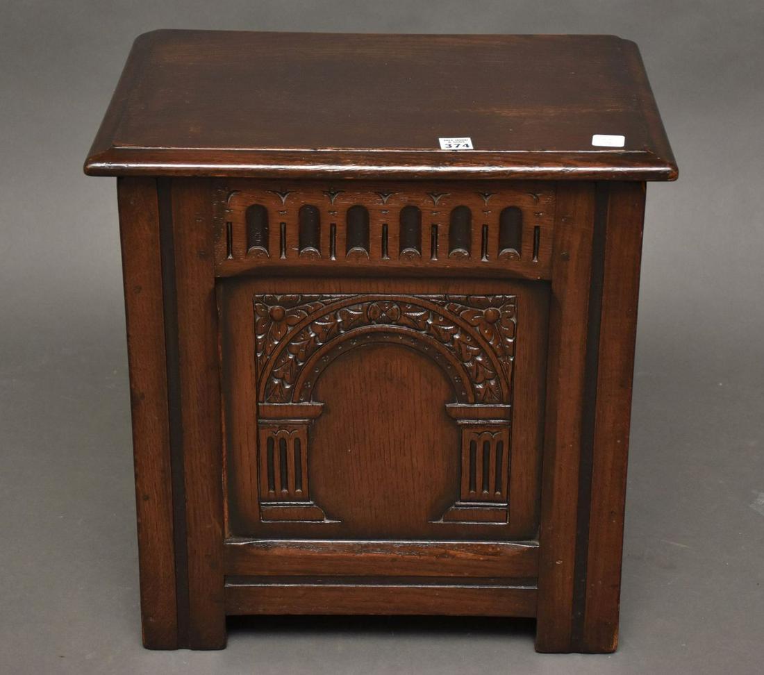 19TH CENTURY ENGLISH OAK LOG BOX - 19 1/8" h x 18 3/4" (1 of 7)