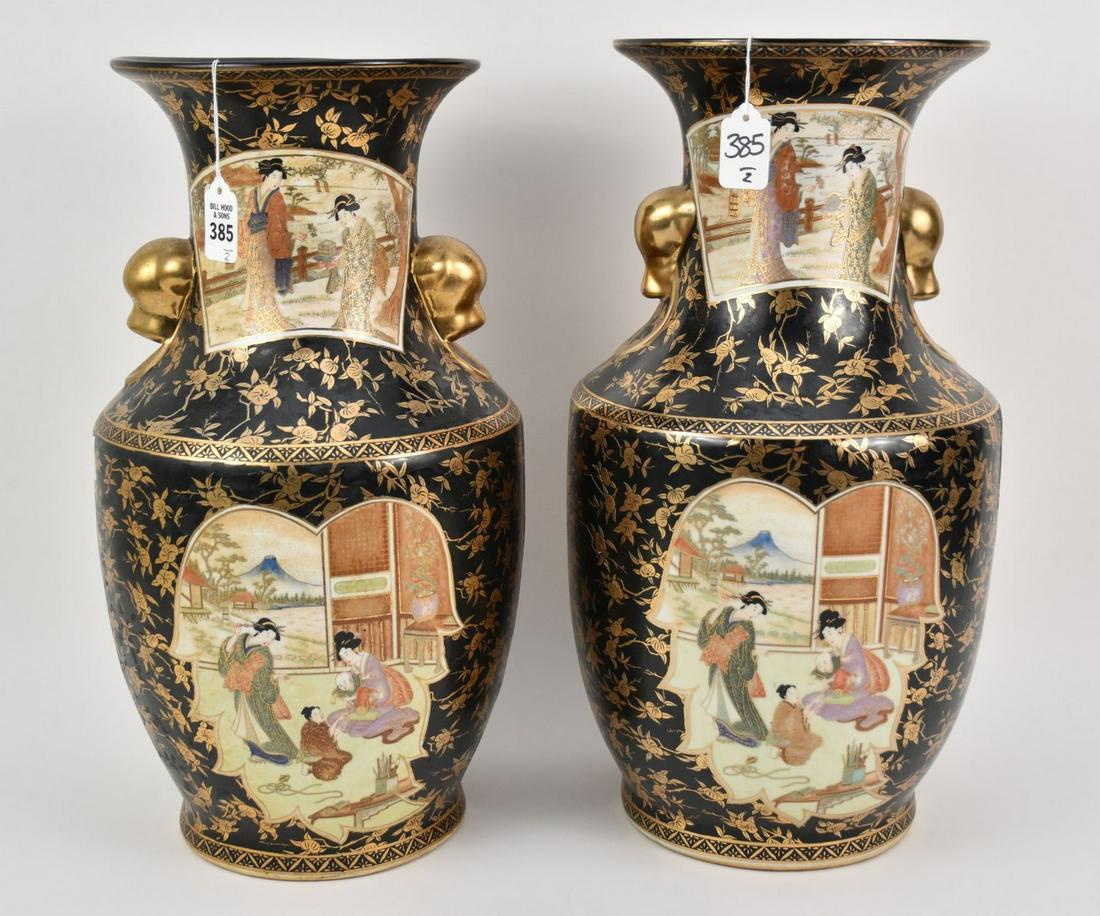 Pair Large Japanese Porcelain Vases - 20th Century. A (1 of 12)