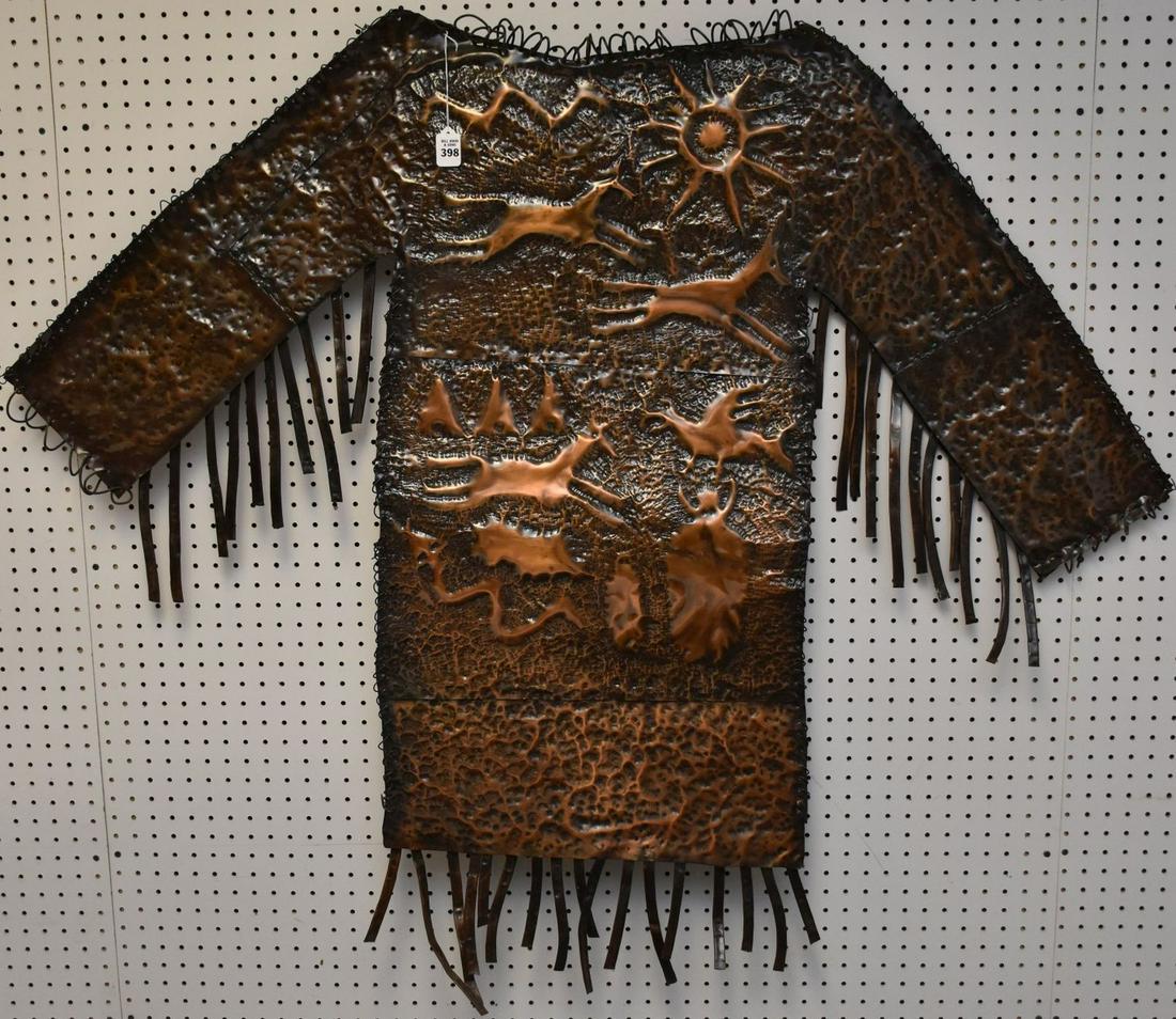 Hammered Copper Tunic Shirt Sculpture American Indian (1 of 8)
