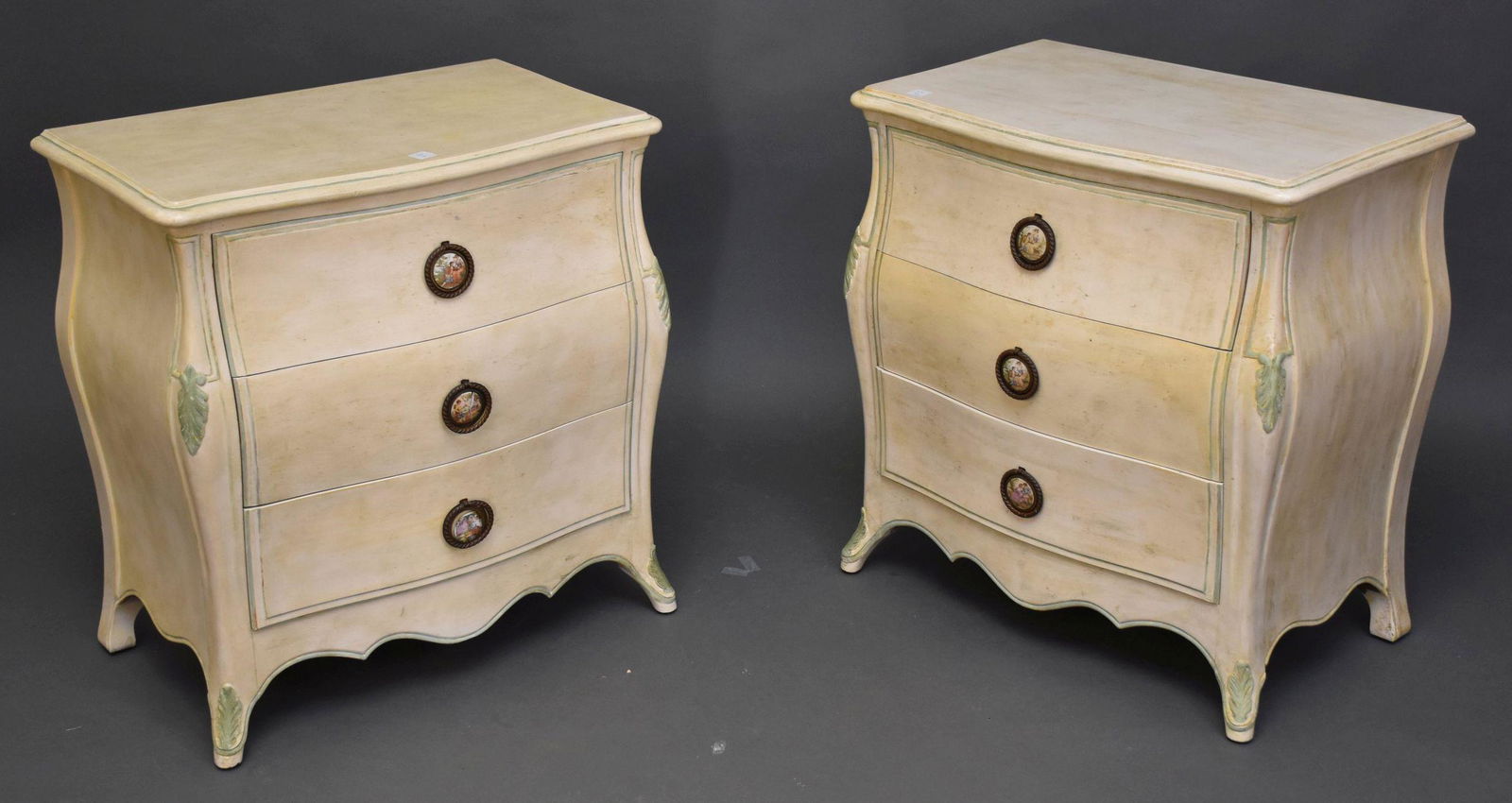 Pair Bombay Style End Tables with Blue Accents and (1 of 10)