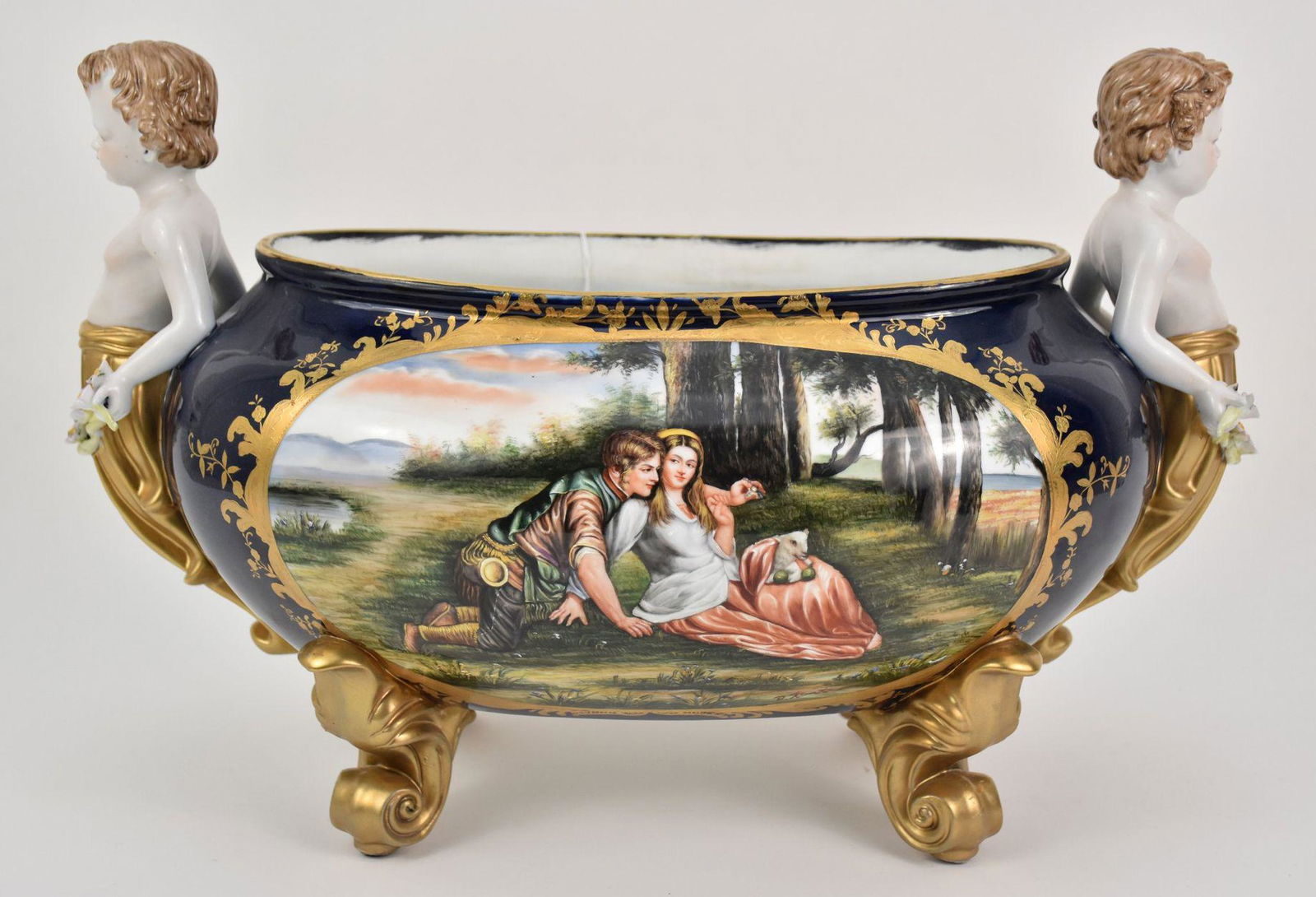 Porcelain Centerpiece - A Cobalt Blue centerpiece Bowl (1 of 9)