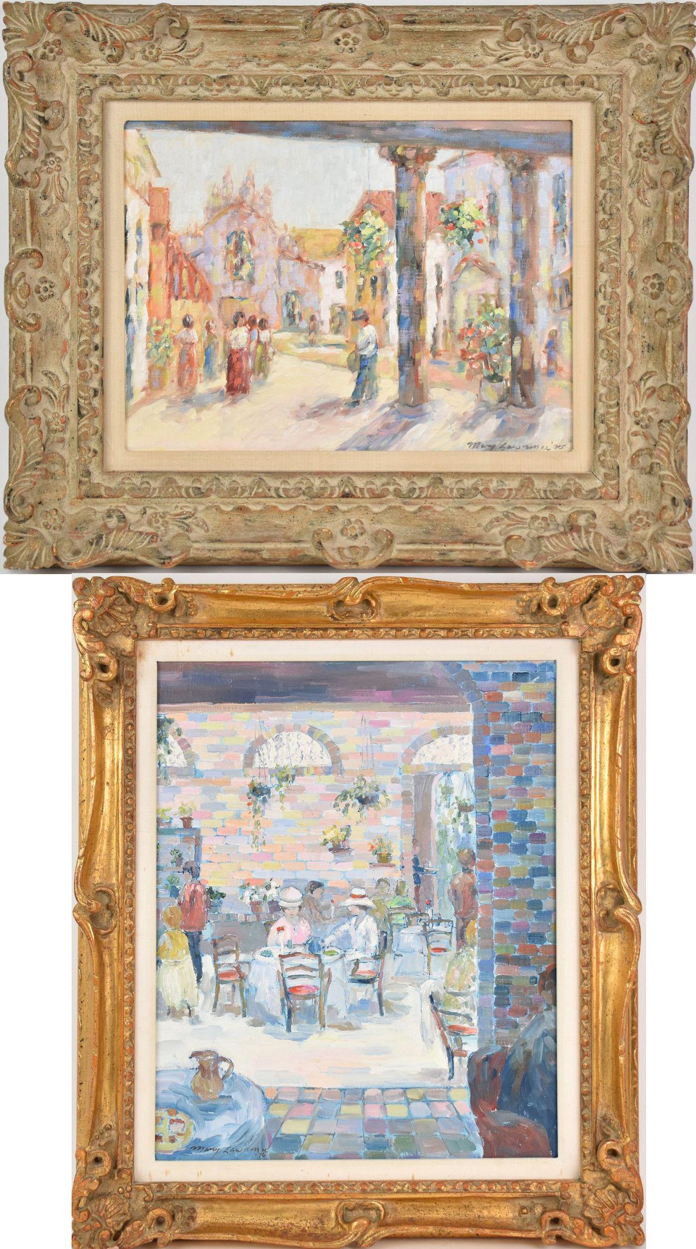 2 Decorative Paintings by Mary Laurence. Ca. 1975. oil (1 of 12)