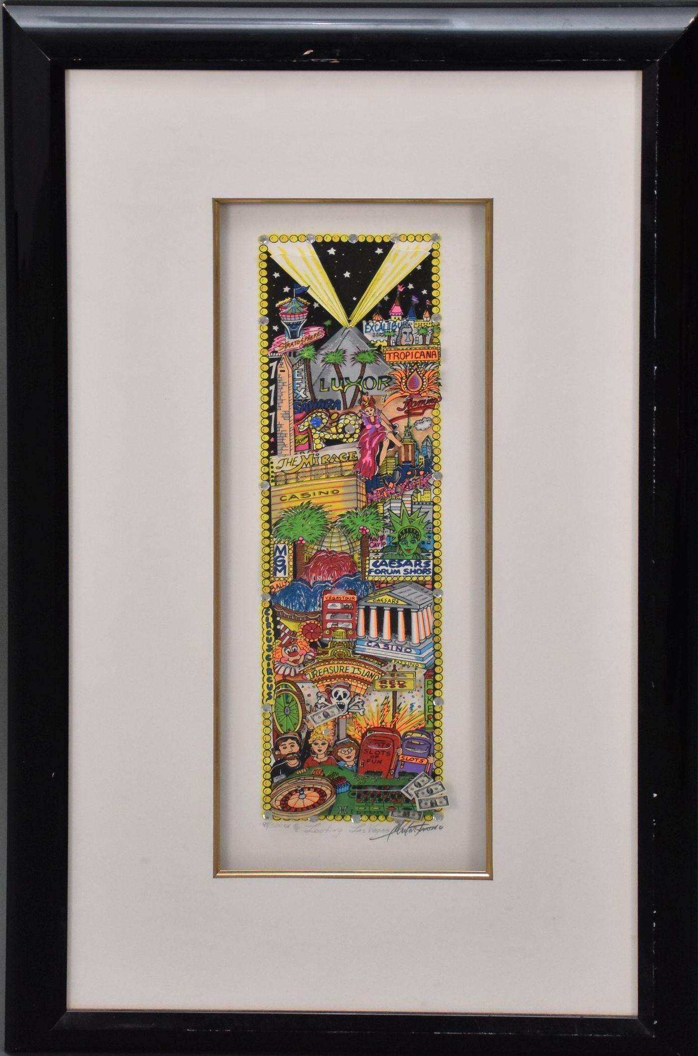 Charles Fazzino (American b. 1952) Mixed Media 3D Pop Art. 98/500. Looting in Vegas. Pencil signed. (1 of 6)