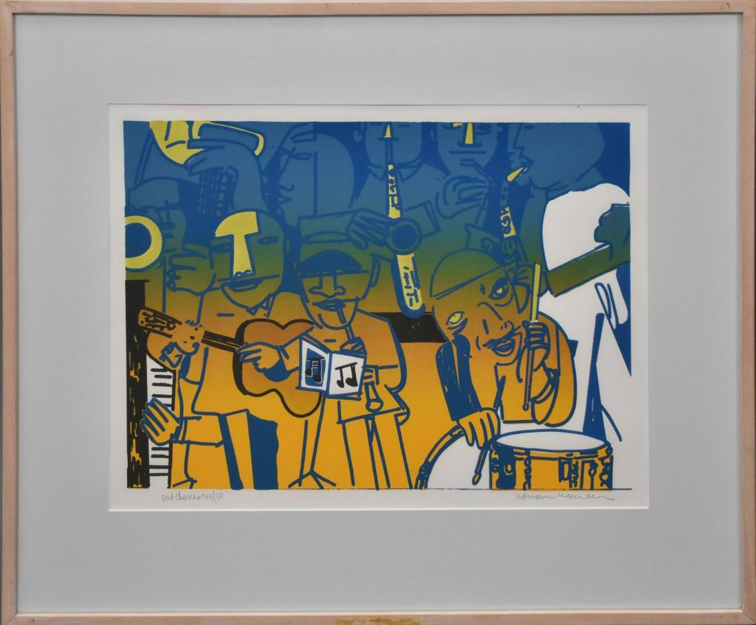 Romare Bearden (American 1911-1988) Out Chorus (Le Jazz) lithograph- OUT CHORUS - edition 44/50. (1 of 6)