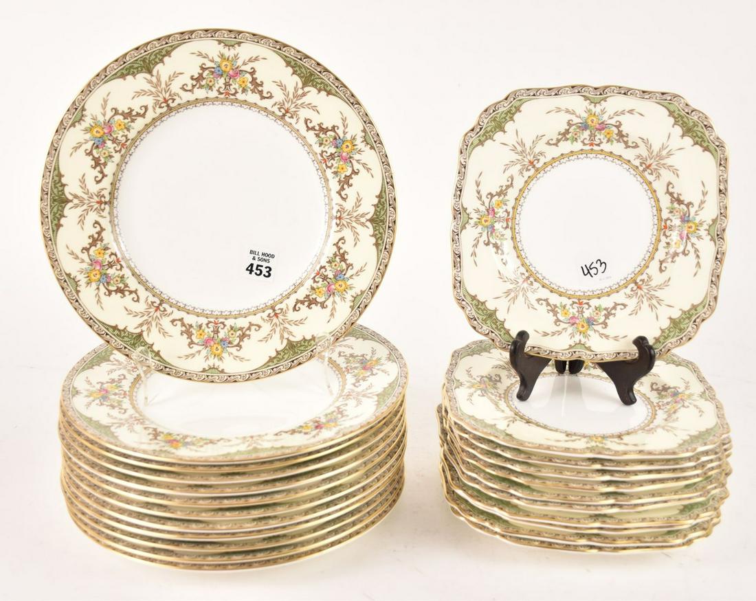 Minton Plates, Chatham Pattern, 12 Dinner Plates (10 1/2"dia) and 11 Square Plates (8" square) (1 of 5)