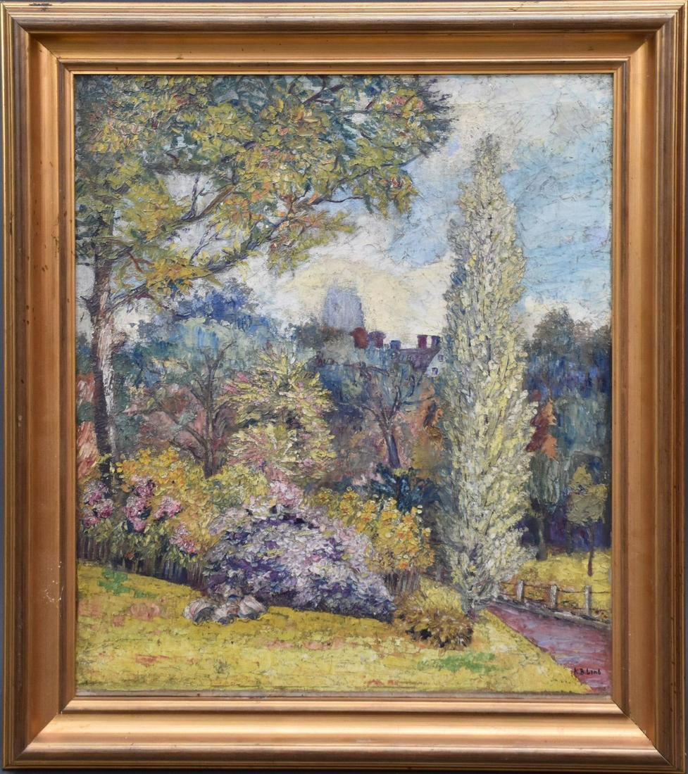 Kate Brainard Lamb (American 1862 - 1955) oil on canvas, Lakeside park Casino Ohio, signed lower (1 of 6)