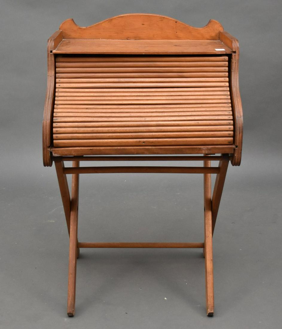 Miniature Travel Roll Top Desk With Folding Legs, 32"h x 20 1/2"w x 14 1/2"d (1 of 6)