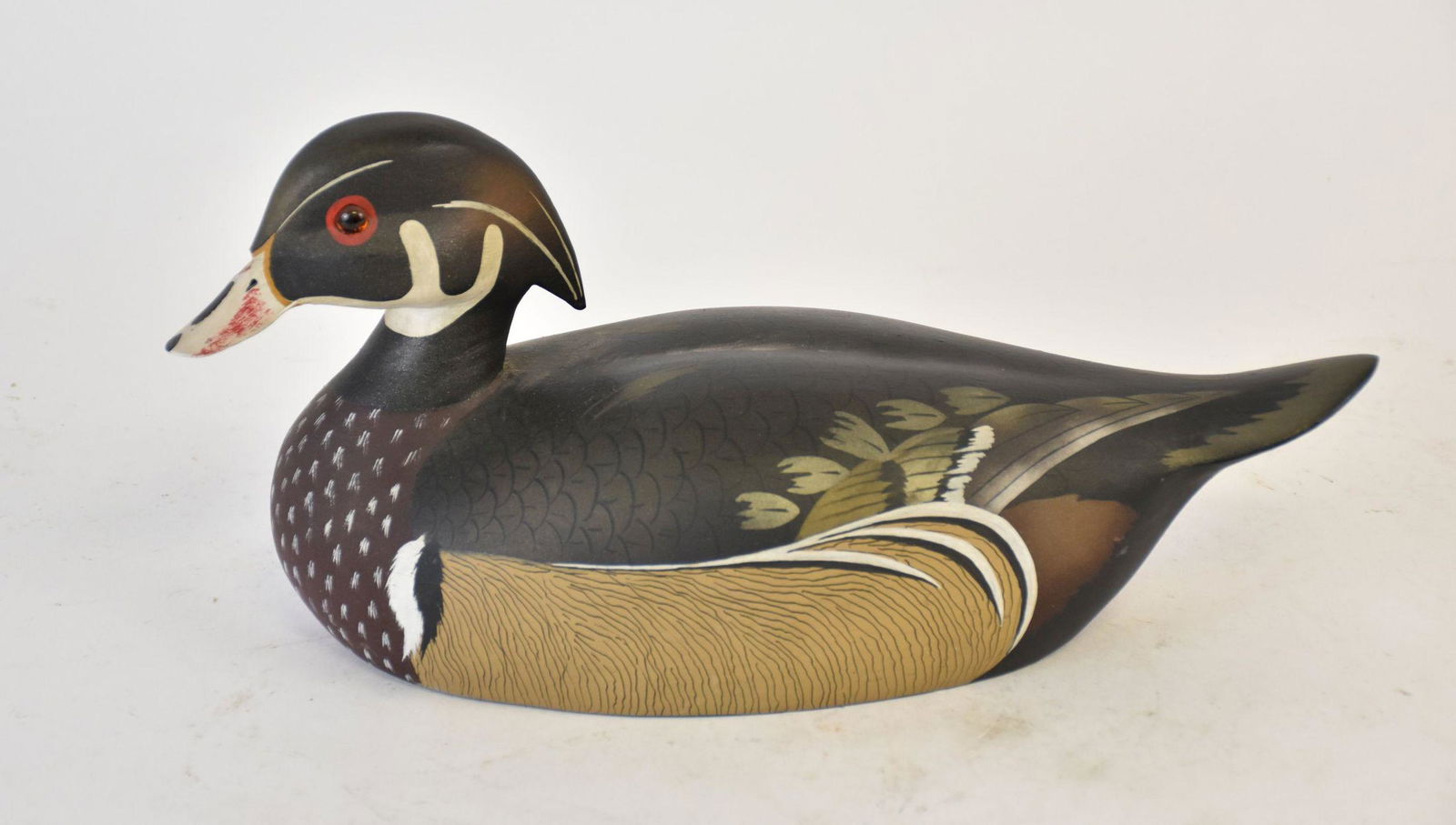 Ken Harris (American 1905-1981). Vintage hand carved & painted Woodville, NY, drake decoy. Original (1 of 6)