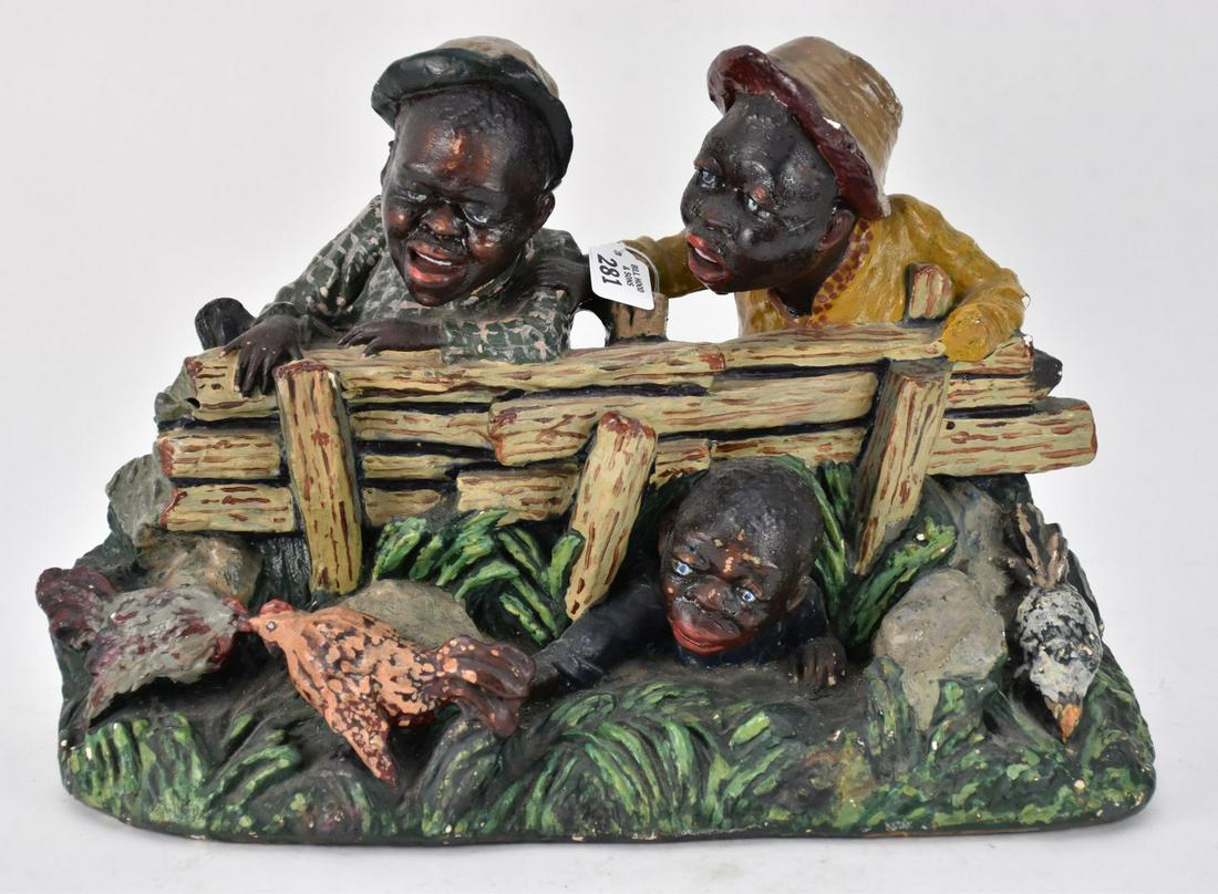 Black Americana Pottery Grouping, Impressed New York 1894, 11 1/2"h x 8"w (Repair to One Head) (1 of 10)