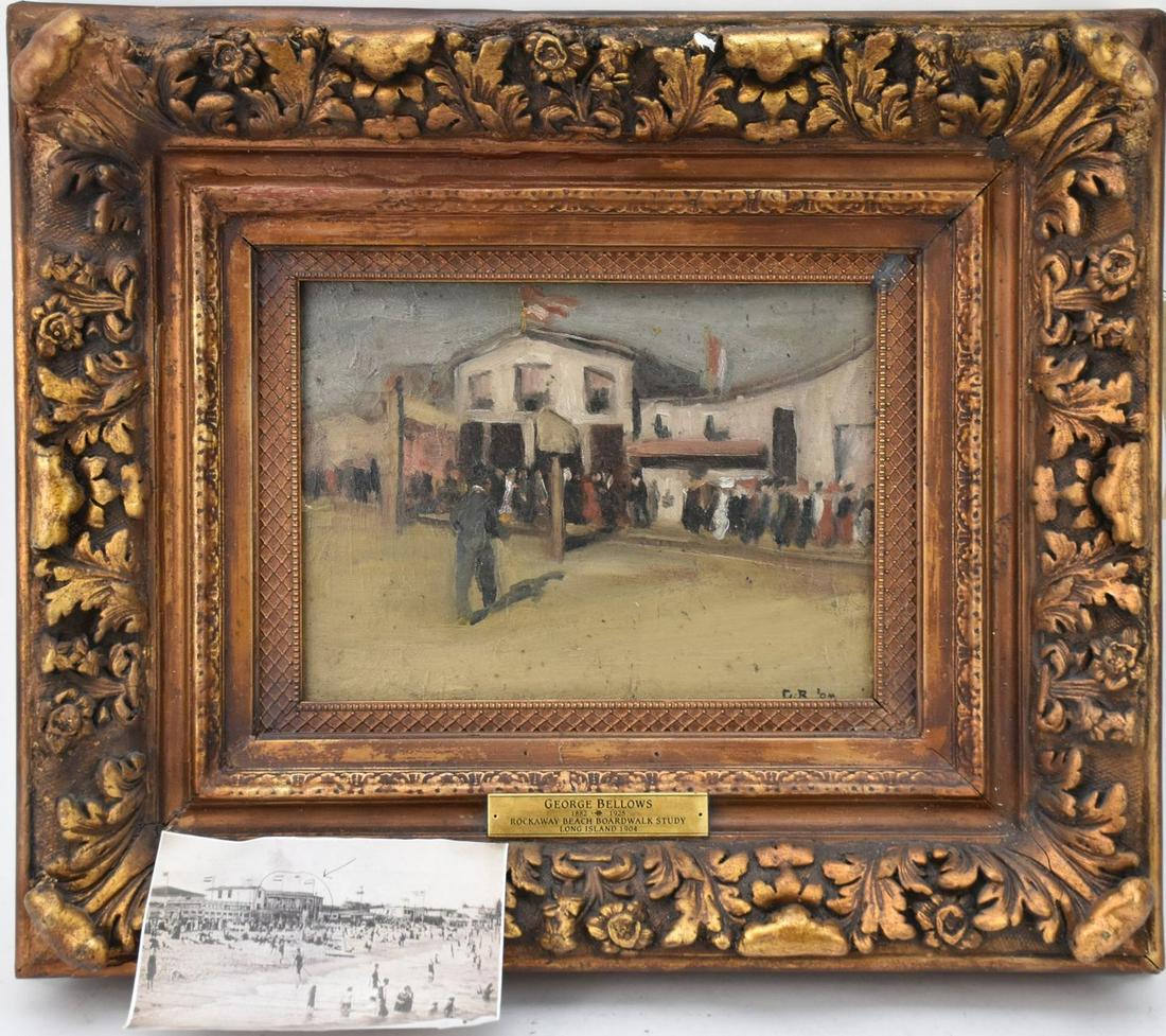 Oil Painting Circle of Robert Henri School initialed G.B. Attr. (1 of 10)