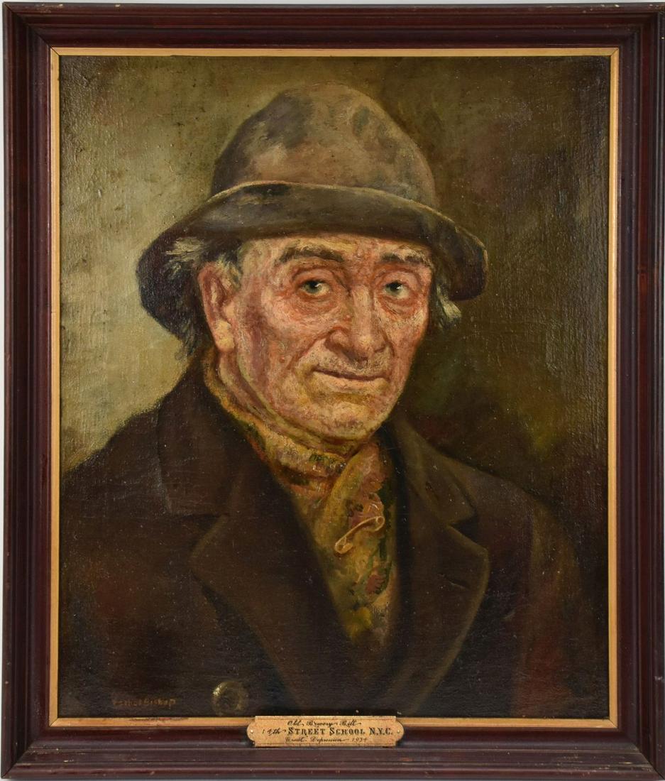 NYC 14th Street School, Great Depression social realist Attributed to Isabel Bishop, oil on canvas, (1 of 7)