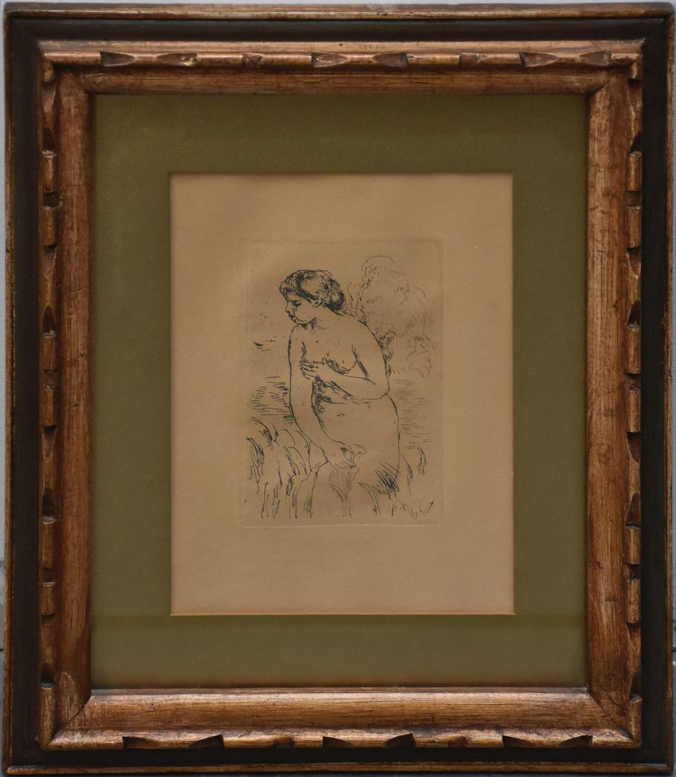 Pierre-Auguste Renoir Etching [Nude Bather] impression size 6-1/4 x 4-1/4 inches (1 of 5)