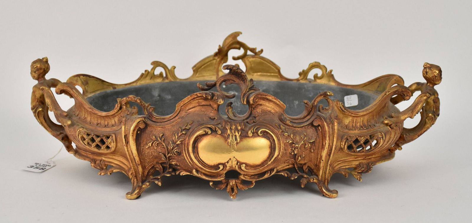 A Patinated French Bronze Rococo Style Center Bowl - France, Late 19th Century. With metal liner by (1 of 8)