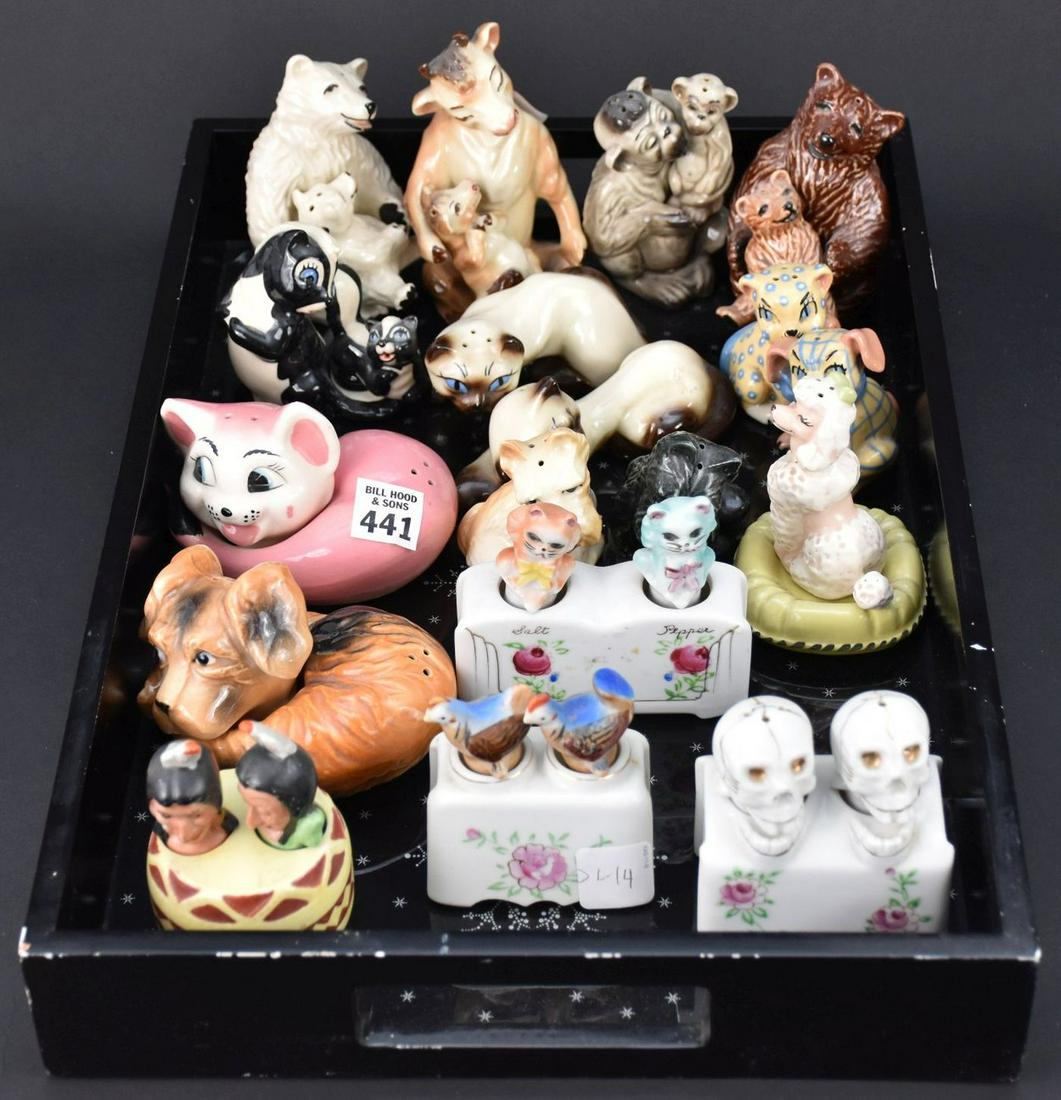 15 Collectible Salt & Pepper Shakers, Ceramic Arts Studio Wisconsin, 5 Pair Nodders, 6 sets Cats, (1 of 6)