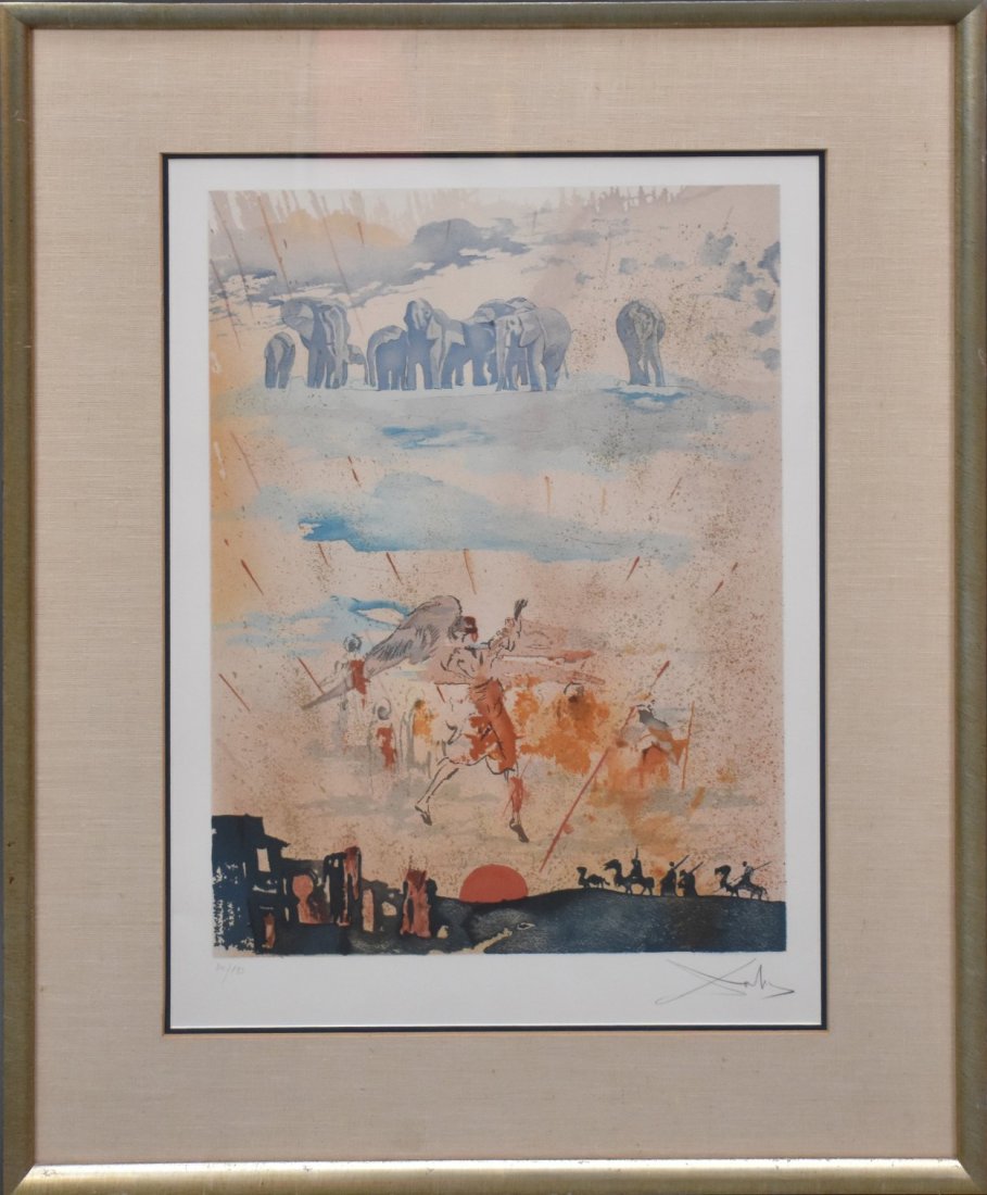 Salvador Dali (SPANISH, 1904â€“1989) Lithograph, Elephants-pencil signed (1 of 6)