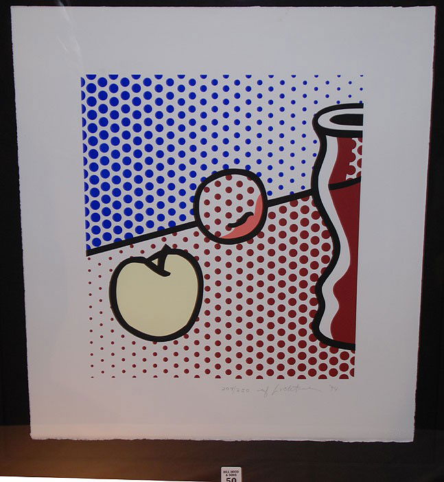 Roy Lichtenstein (AMERICAN, 1923-1997) Modern Still: Roy Lichtenstein (AMERICAN, 1923-1997) Modern Still Life Lithograph, pencil signed, dated '94 and numbered 209/250 21-1/4"x 19-1/4 Ive been asked to show the publish stamp on verso. so i added 2 pictu