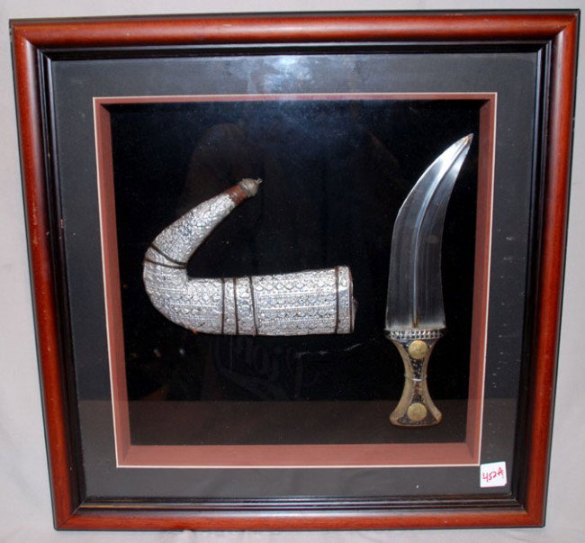 Dagger in a framed shadow box: Dagger in a framed shadow box