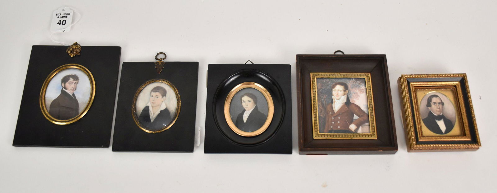 Five 19th Century Hand-Painted Miniature Portraits of Young Gentlemen - Each hand painted portrait (1 of 7)