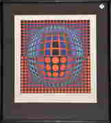 Victor Vasarely- Heliogravure Print, Victor Vasarely (1906 - 1997 France/Hungary) Serigraph pencil (1 of 5)