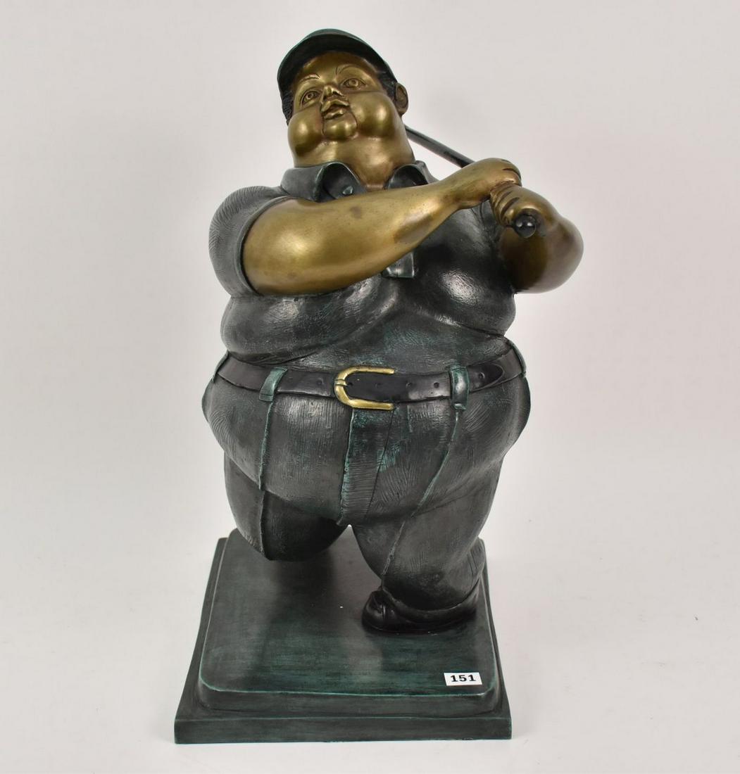 Bruno Luna (Mexican, 1963-) Patinated Bronze Figure of Golfer - Limited edition Bronze numbered (1 of 7)