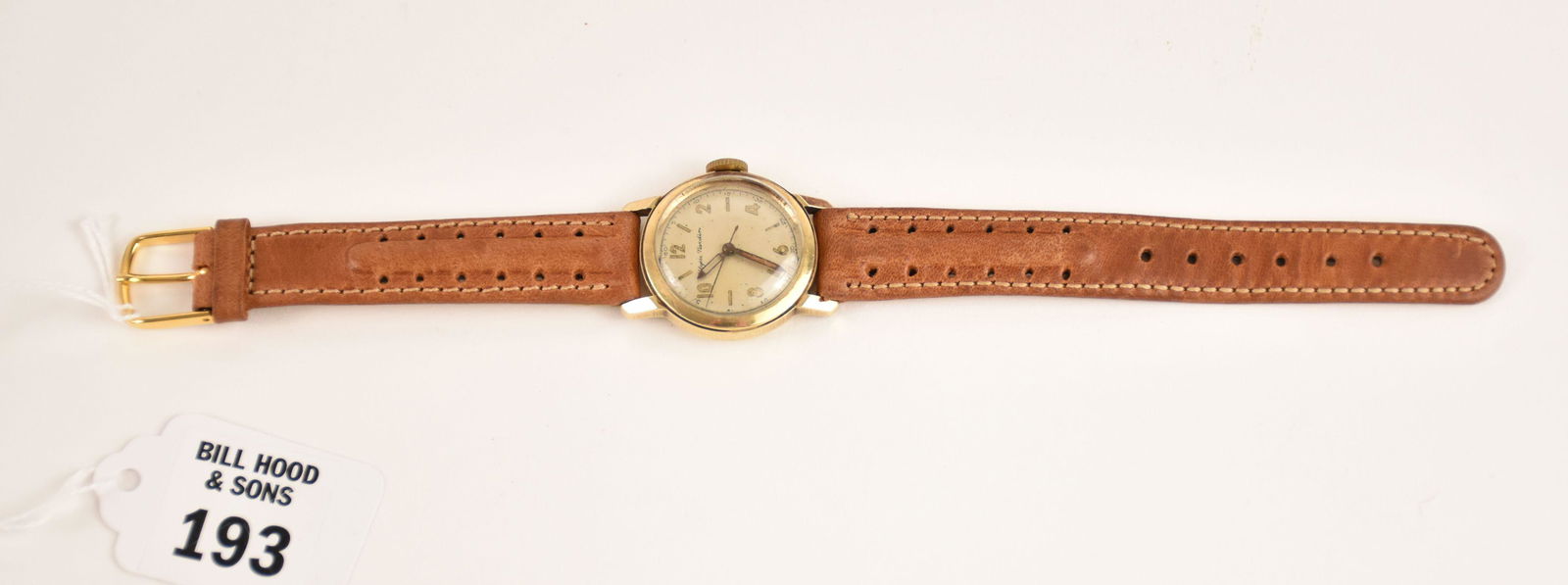 14K Yellow Gold Vintage Ulysse Nardin Mechanical Watch with leather band. Working has a scratch on (1 of 4)