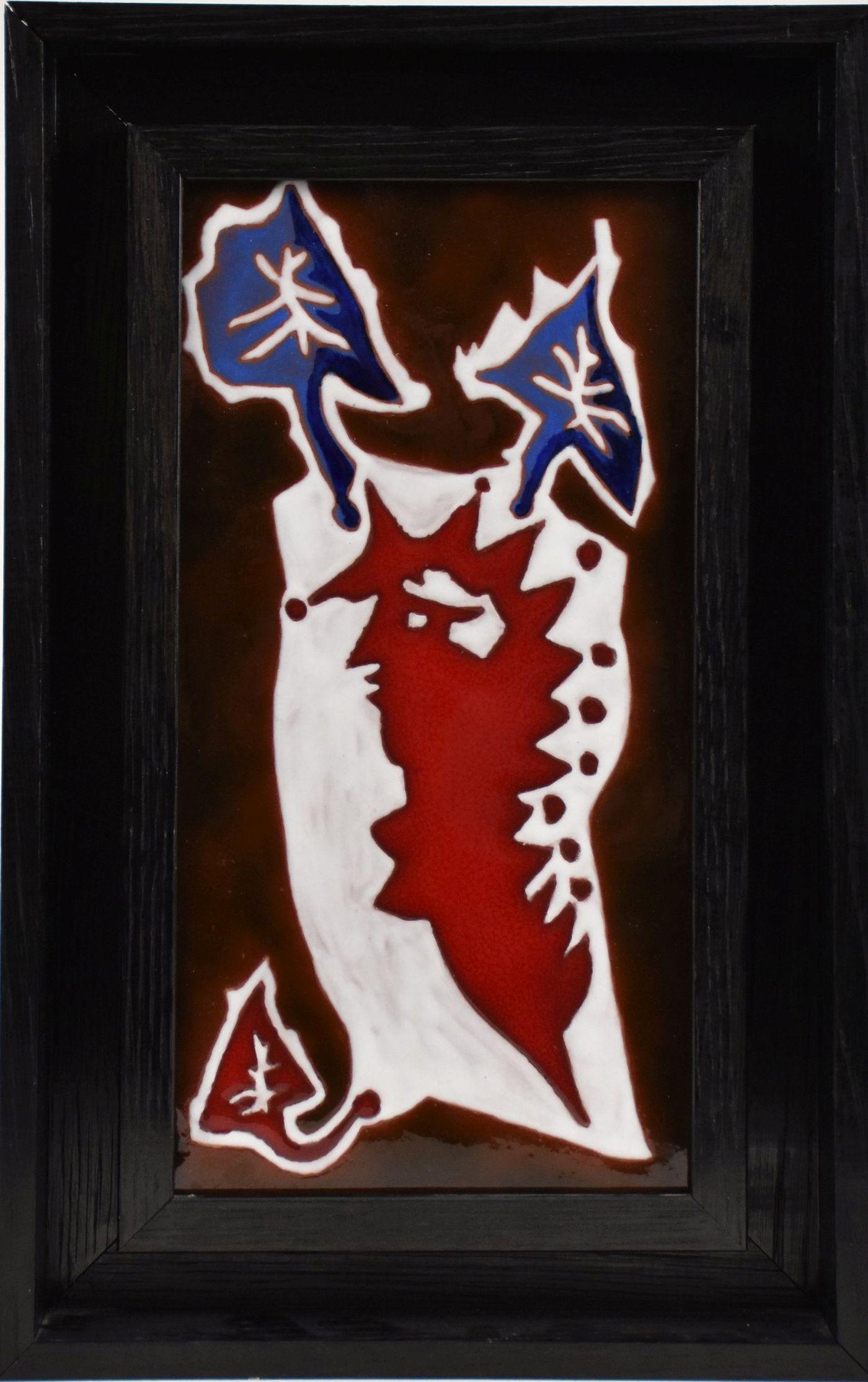 Jean Lurcat Sant Vicens Ceramic Tile Plaque - c. 1955.  mid-century signed (1 of 6)