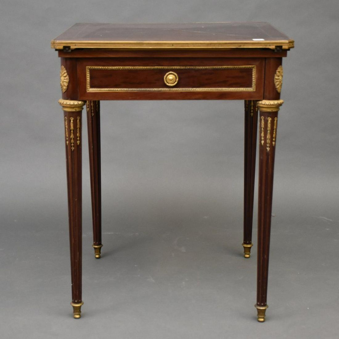 Game/Side Table, Top Folds Out "Envelope" Style to Make Table, One Drawer & Faux drawer on back (1 of 6)