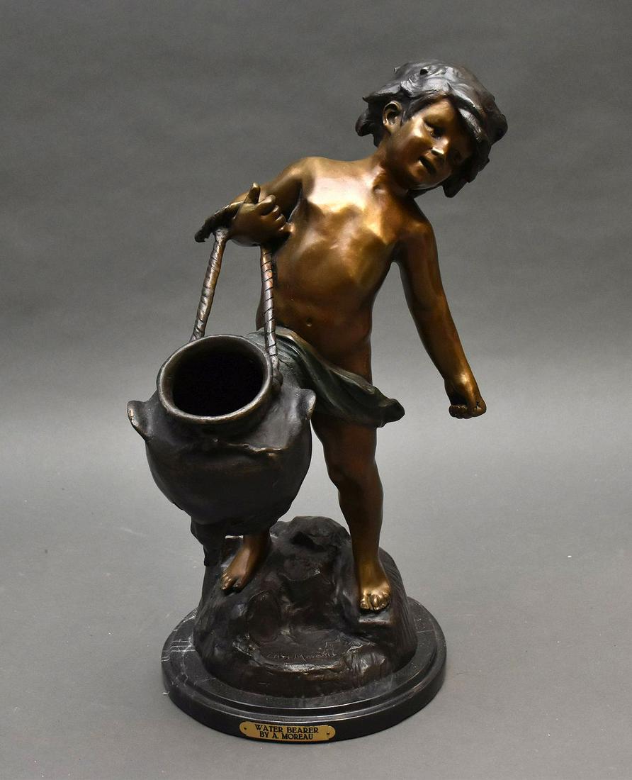 After Auguste Moreau (French, 18341917) Bronze Figure of Water Boy