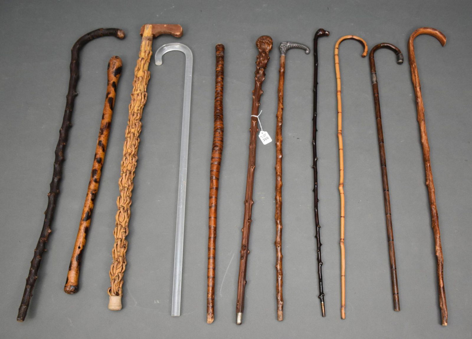 11 Assorted Walking Sticks, incl; Lucite, Carved Wood, Shillelagh and more (1 of 5)