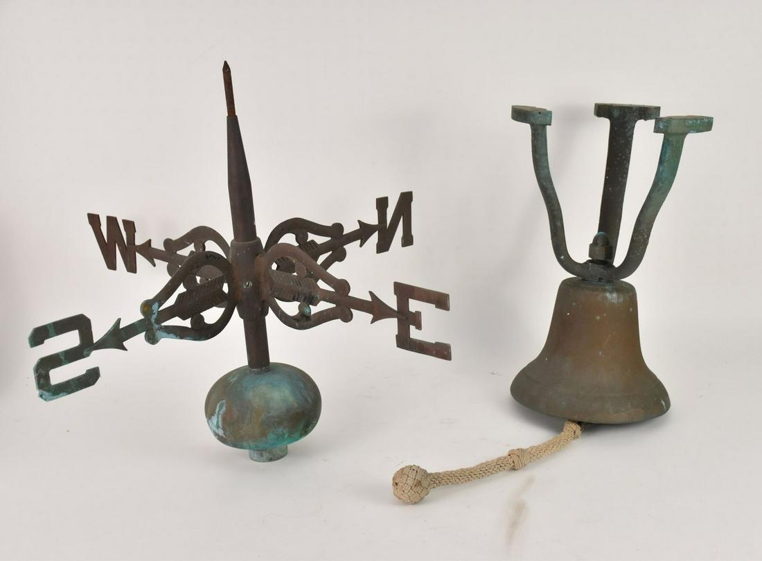 Vintage Copper/Brass Weathervane & Bell (1 of 5)