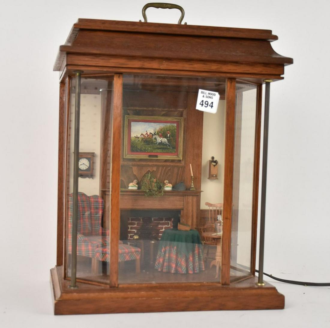 Lighted Diorama Miniature Scene with Fireplace, 14"h x 11"w (1 of 9)