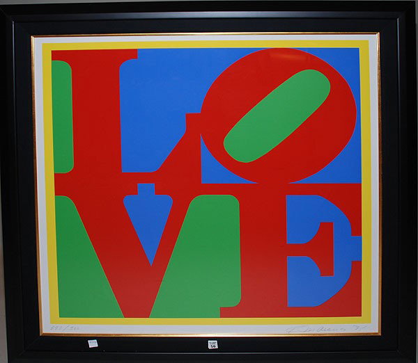 Robert (Robert Clark) Indiana (1928 - ) Serigraph ": Robert (Robert Clark) Indiana (1928 - ) Serigraph "Love" pencil signed & numbered 222/300, dated '85, image size 37"x37"