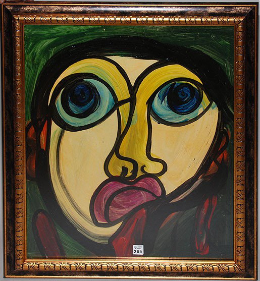 Peter Robert Keil (1942) Berlin, Germany, Head, "Y: Peter Robert Keil (1942) Berlin, Germany, Head, "Yellow Face" signed/dated, oil on board, 21" x 26"