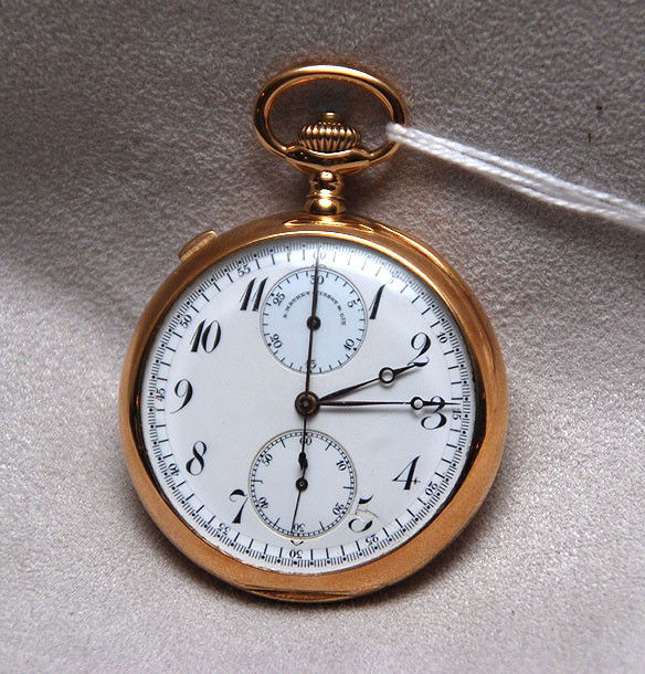 Massey-Tissot, Chrono p.w, 14kt stop watch, 80 gra: Massey-Tissot, Chrono p.w, 14kt stop watch, 80 grams total weight