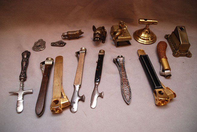 Collection of assorted cigar cutters, mostly circa: Collection of assorted cigar cutters, mostly circa 1900
