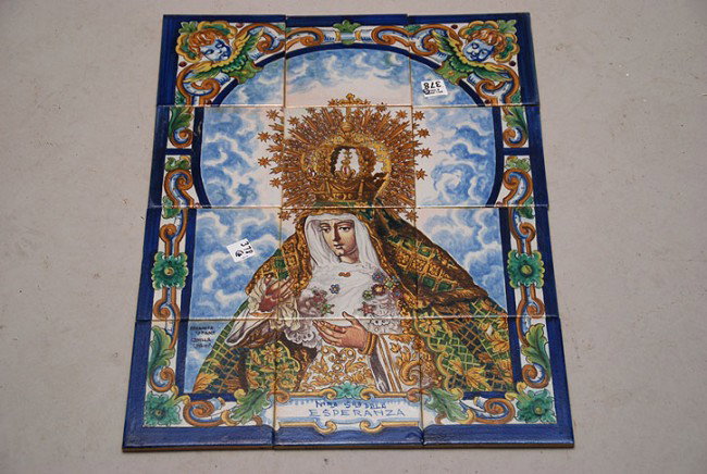 12 separate tiles depicting Holy Mother, "Made In : 12 separate tiles depicting Holy Mother, "Made In Spain" 6" x 6"
