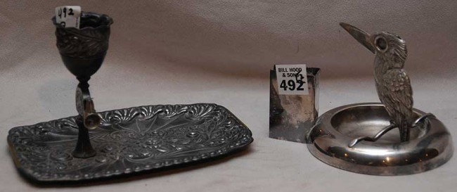 2 antique silver plate cigar cutters: 2 antique silver plate cigar cutters