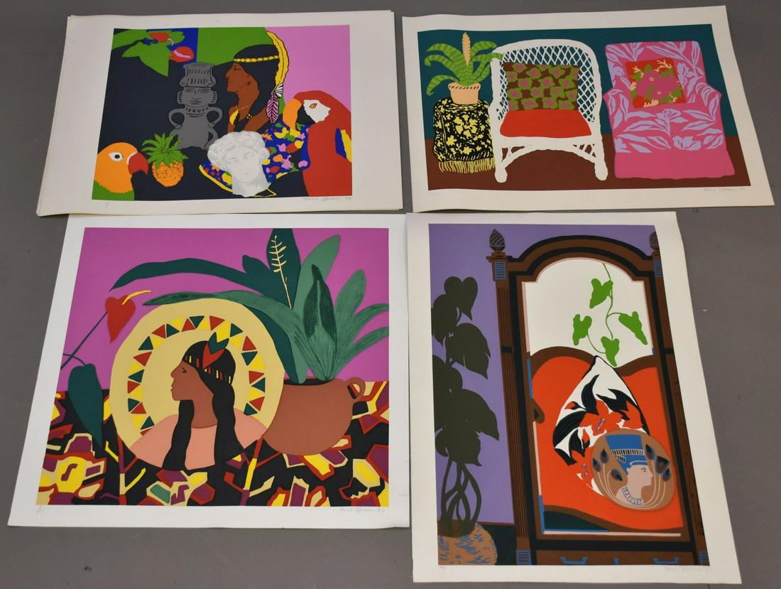 Hunt Slonem (Born 1951) 10 lithographs, all pencil signed and numbered, still life scenes, approx. (1 of 11)