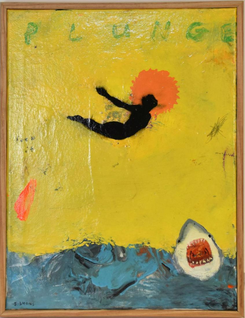 Justin Lyons (American Born 1979) Contemporary Mixed Media / Canvas, PLUNGE. 16 x 12 inches (1 of 6)