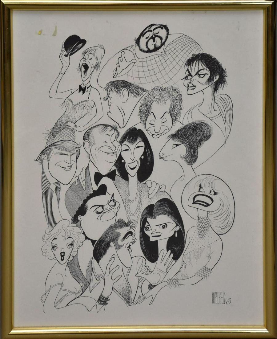 Al Hirschfeld (American, 1903-2003) Lithograph signed in Plate L.R. and numbered 3. overall size 26 (1 of 7)