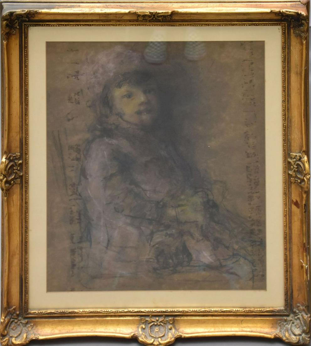 Glenn Cooper Henshaw (New York/Indiana/Maryland, 1880-1946)  chalk pastel drawing. (1 of 3)