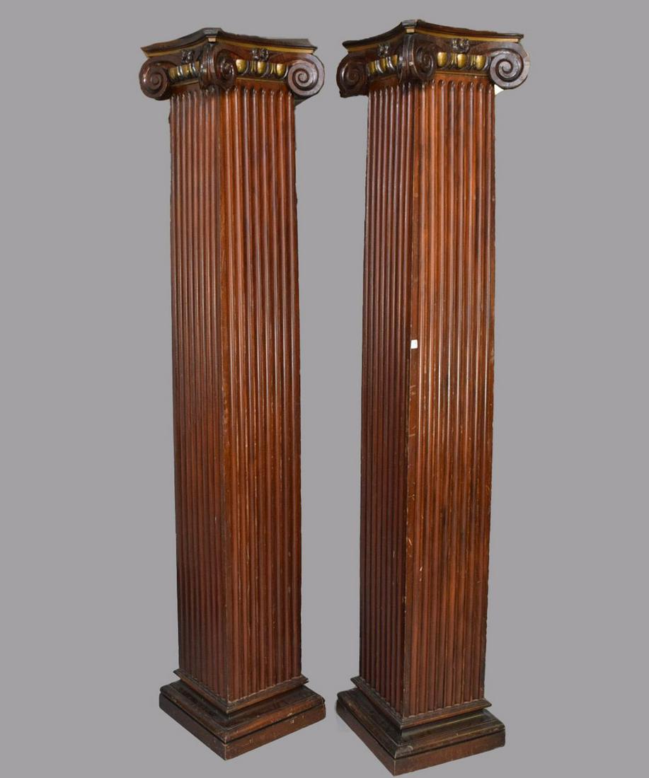 Pair Wood Columns w/ Hollow Backs - Approximately 90" H (1 of 4)