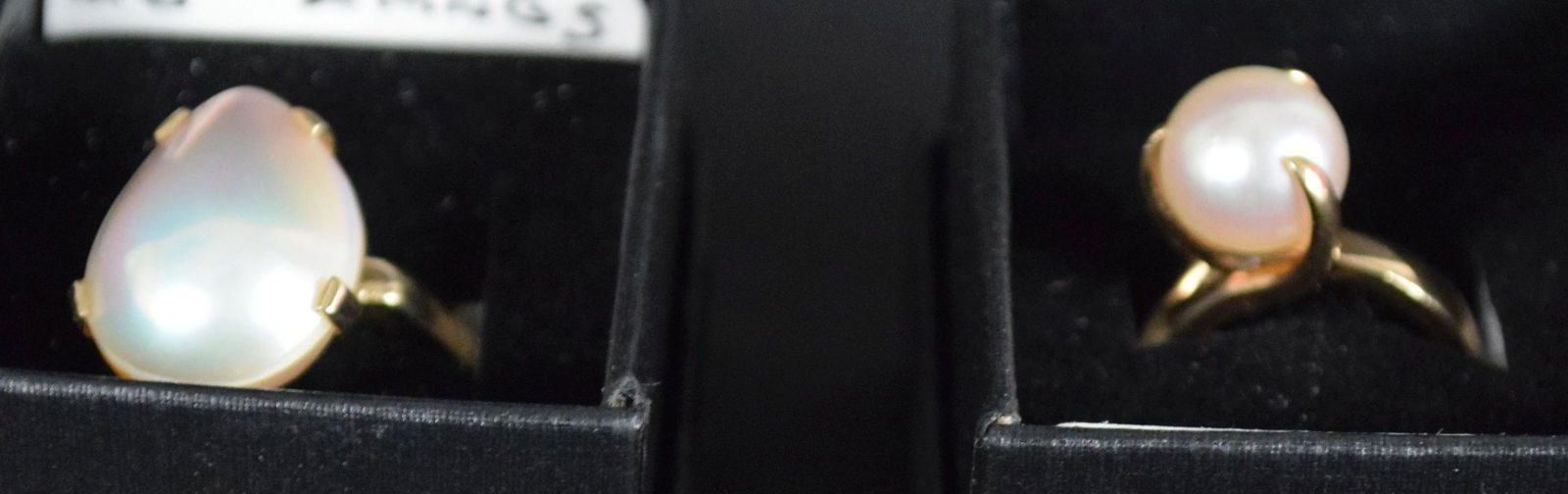 2 Vintage 14K Gold/Pearl Rings, S2 5 1/4, 7 3/4, total gram weight 15.6 grams (1 of 5)