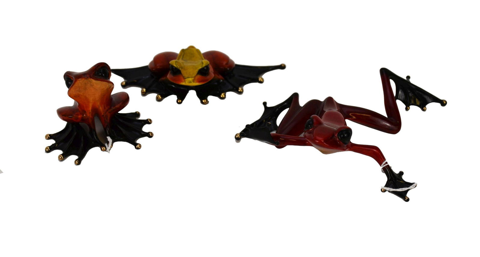 Tim Cotterill (b. 1950) Three Bronze Frog Figurines "Flipper" "Polly Wogg"- A group of three bronze (1 of 11)