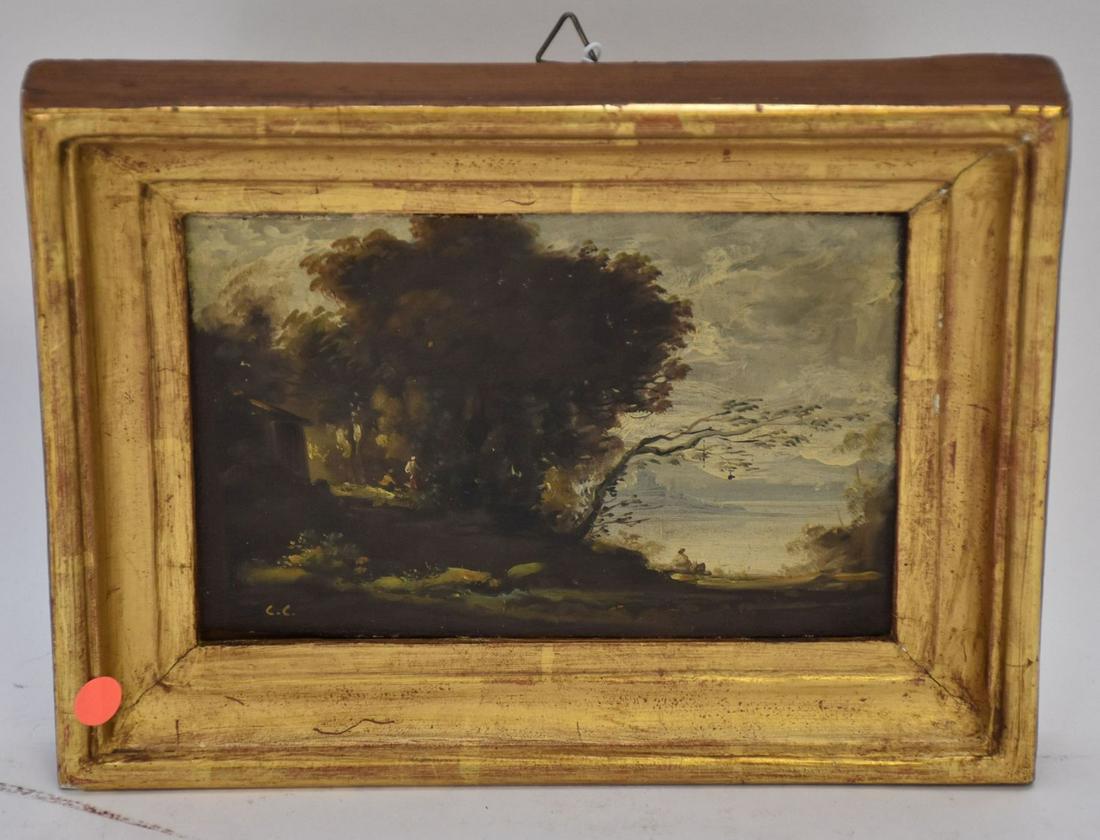 Jean-Baptiste- Camille Corot (French 1796-1875) Landscape with Figures on a Lake (1 of 5)